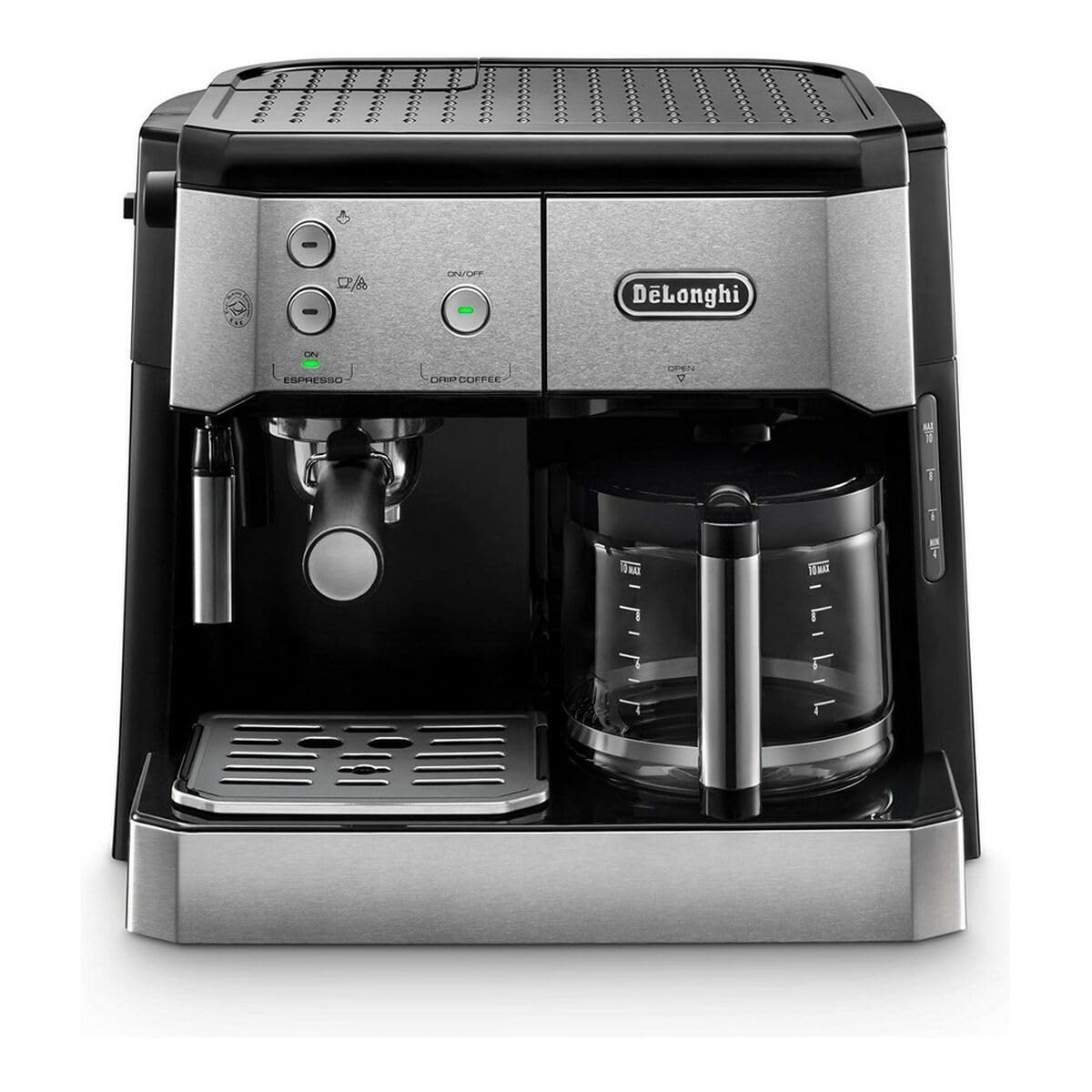 Machine à café 2-en-1, Noir, Métallique
